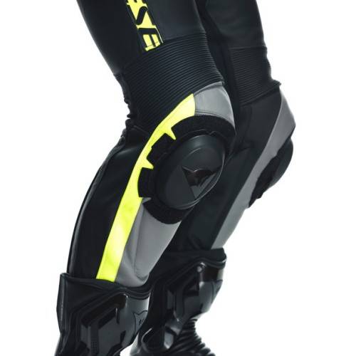 TUTA AVRO 4 PELLE 2PCS  BLACK-MATT CHARCOAL-GRAY FLUO-YELLO | DAINESE