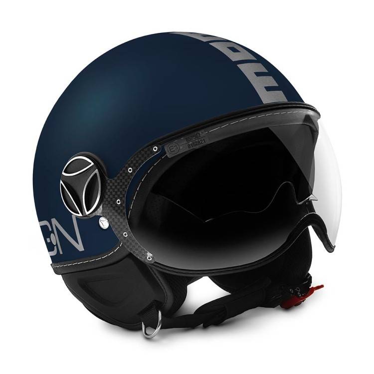 CASCO JET FGTR EVO MOMO E2205 BLU OPACO ARGENTO | MOMO DESIGN