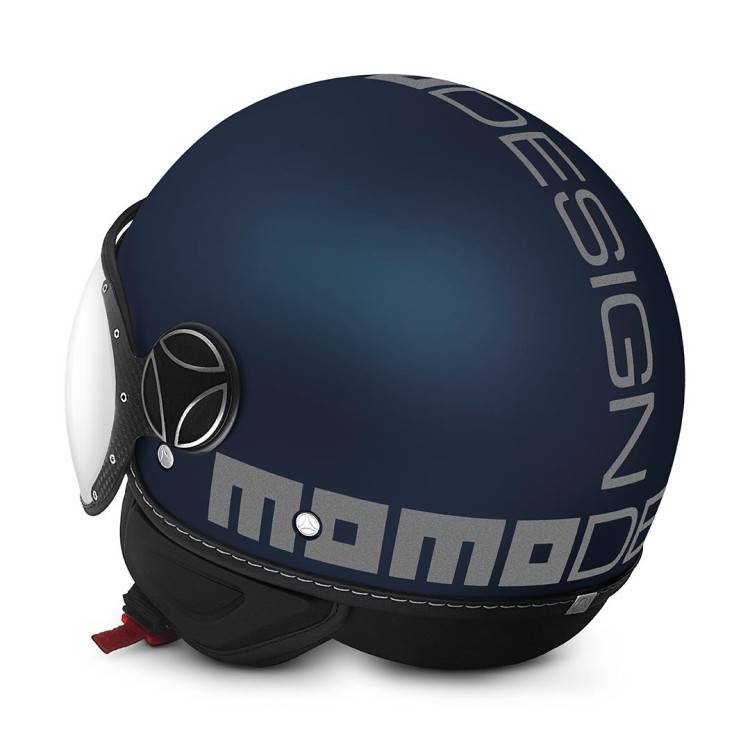 CASCO JET FGTR EVO MOMO E2205 BLU OPACO ARGENTO | MOMO DESIGN