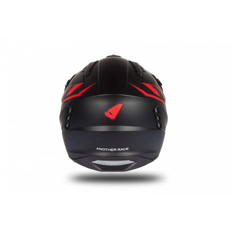 CASCO OFFROAD SHERATAN JET BLACK-RED MATT | UFO PLAST
