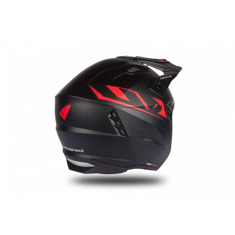 CASCO OFFROAD SHERATAN JET BLACK-RED MATT | UFO PLAST