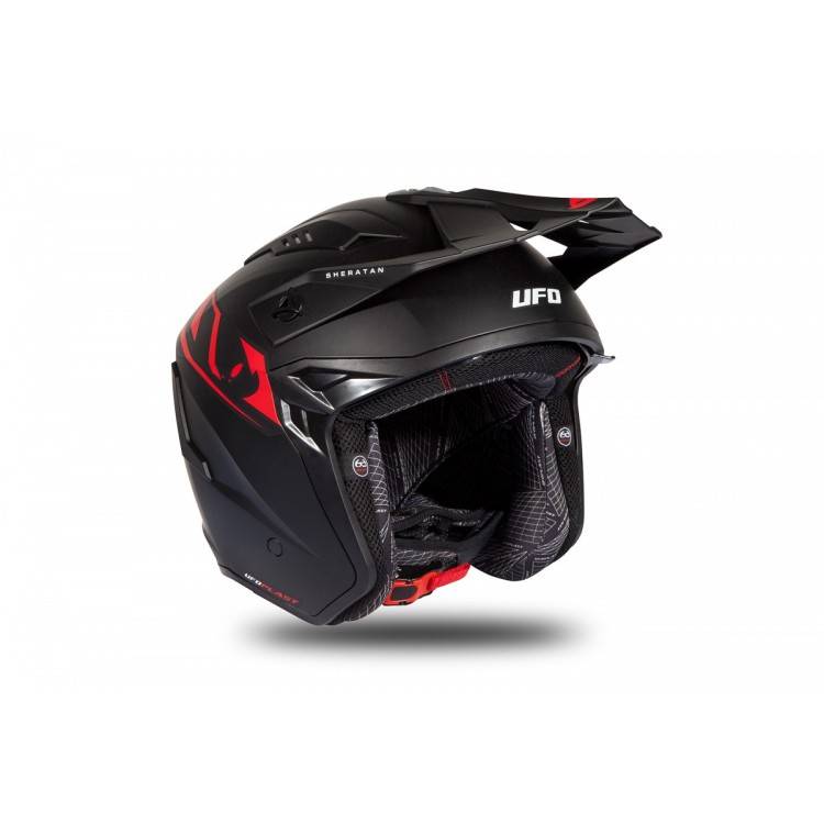 CASCO OFFROAD SHERATAN JET BLACK-RED MATT | UFO PLAST