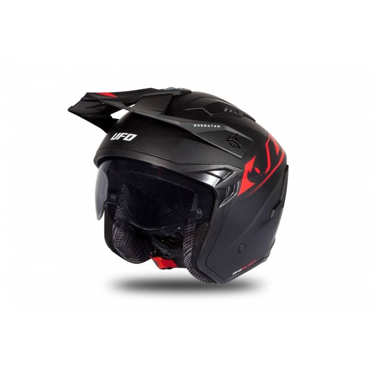 CASCO OFFROAD SHERATAN JET BLACK-RED MATT | UFO PLAST