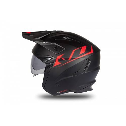 CASCO OFFROAD SHERATAN JET BLACK-RED MATT | UFO PLAST