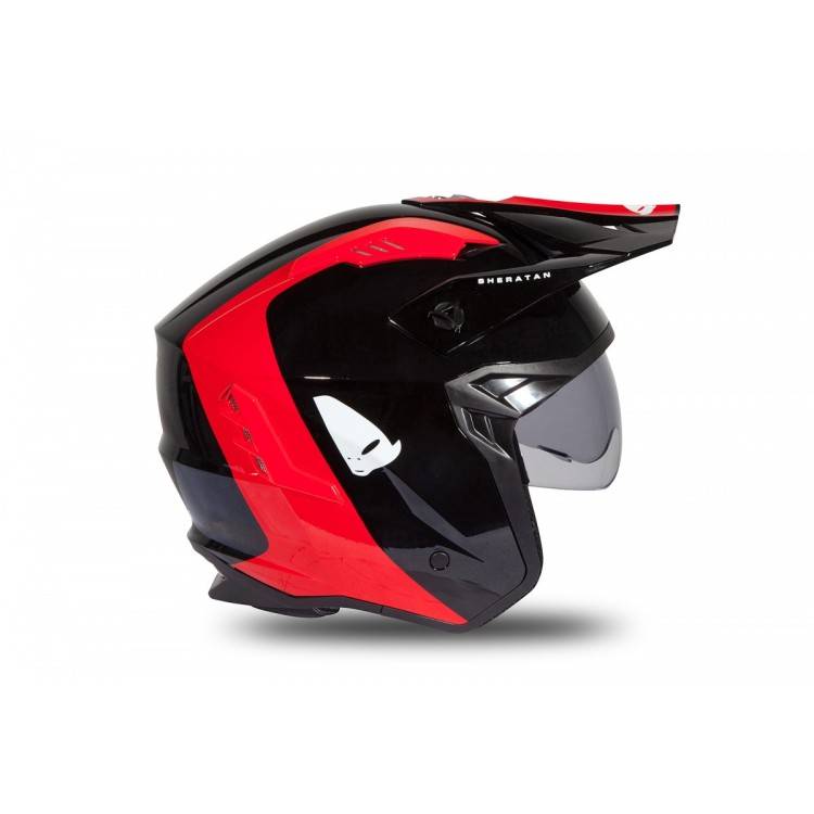 CASCO OFFROAD SHERATAN JET BLACK-RED GLOSSY | UFO PLAST