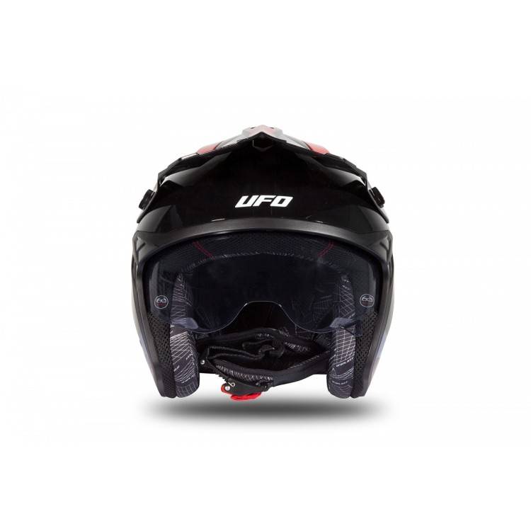 CASCO OFFROAD SHERATAN JET BLACK-RED GLOSSY | UFO PLAST