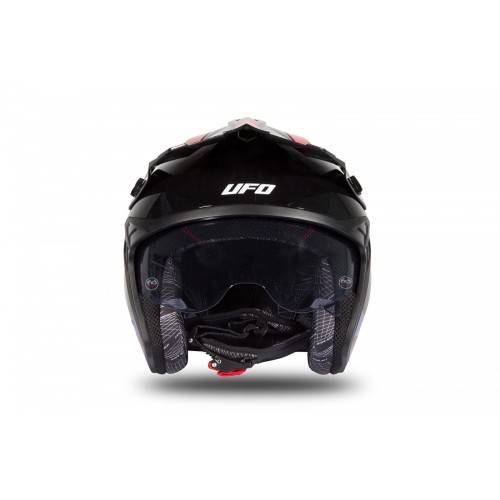 CASCO OFFROAD SHERATAN JET BLACK-RED GLOSSY | UFO PLAST