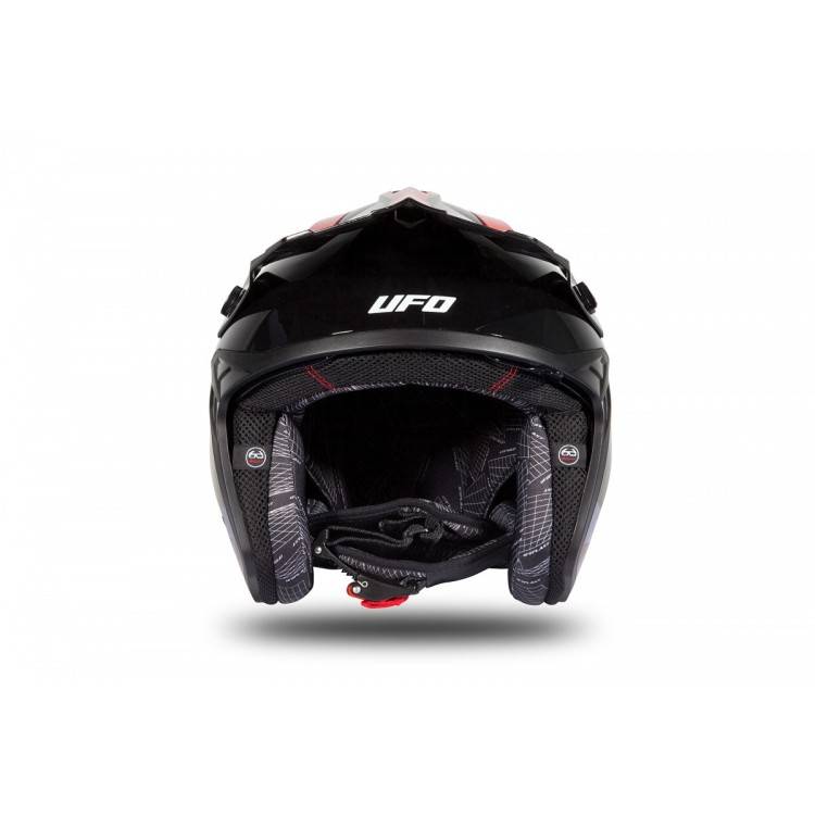 CASCO OFFROAD SHERATAN JET BLACK-RED GLOSSY | UFO PLAST