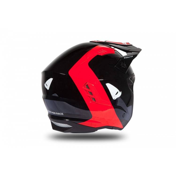 CASCO OFFROAD SHERATAN JET BLACK-RED GLOSSY | UFO PLAST