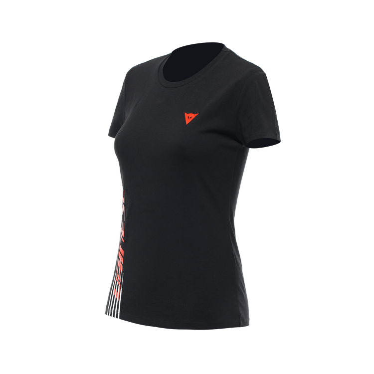 DAINESE T-SHIRT LOGO LADY BLACK FLUO-RED | DAINESE
