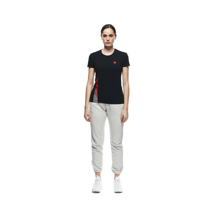 DAINESE T-SHIRT LOGO LADY BLACK FLUO-RED | DAINESE