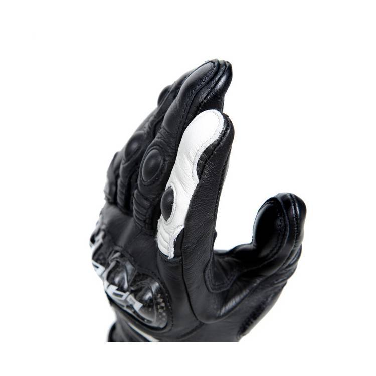 CARBON 4 LONG LADY LEATHER GLOVES BLACK BLACK WHITE | DAINESE