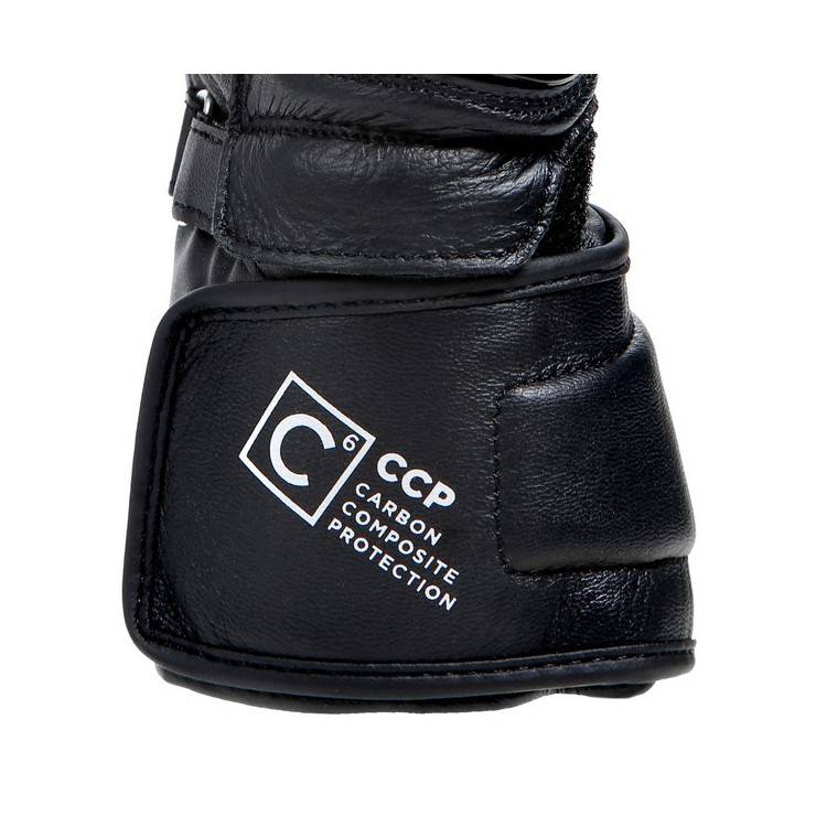 CARBON 4 LONG LADY LEATHER GLOVES BLACK BLACK WHITE | DAINESE