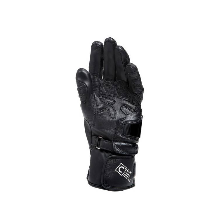 CARBON 4 LONG LADY LEATHER GLOVES BLACK BLACK WHITE | DAINESE
