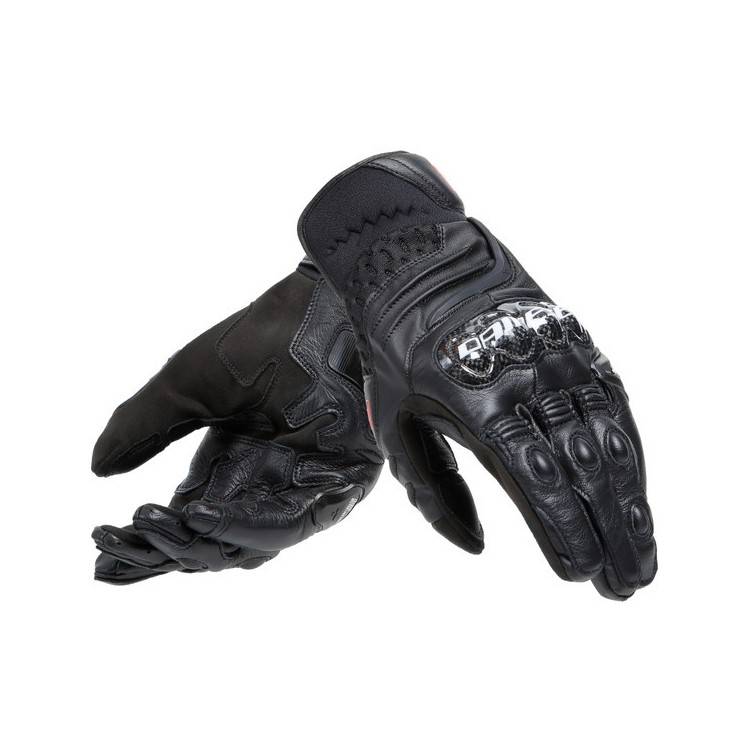 CARBON 4 SHORT LEATHER GLOVES BLACK BLACK | DAINESE