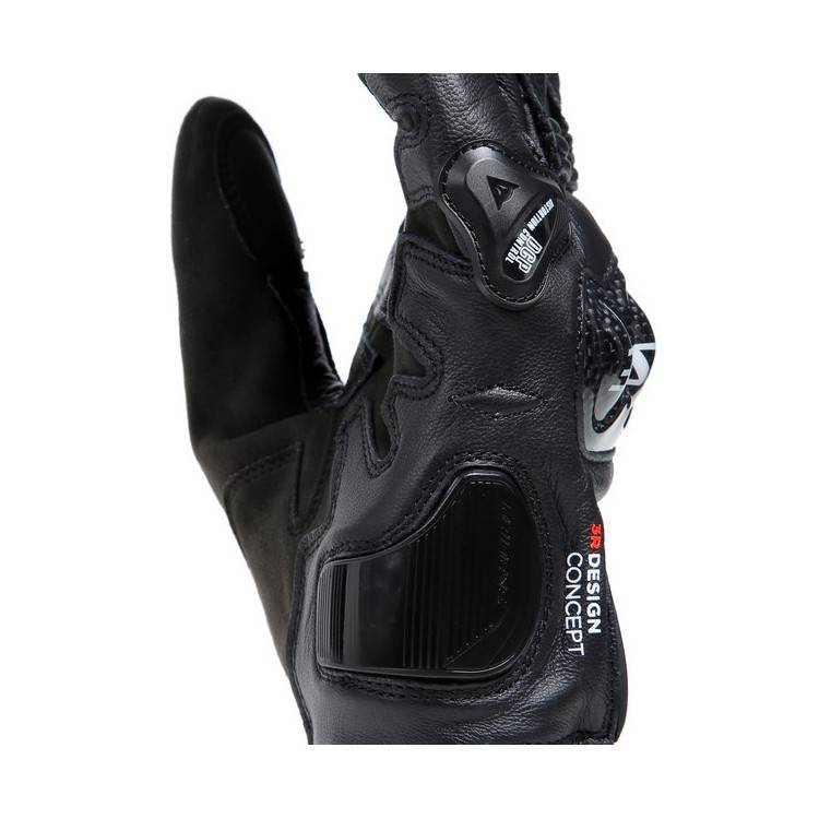 CARBON 4 SHORT LEATHER GLOVES BLACK BLACK | DAINESE