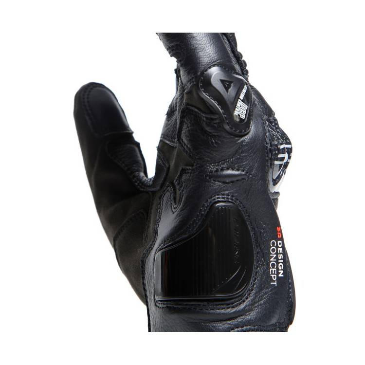 CARBON 4 SHORT LEATHER GLOVES BLACK FLUO-RED | DAINESE