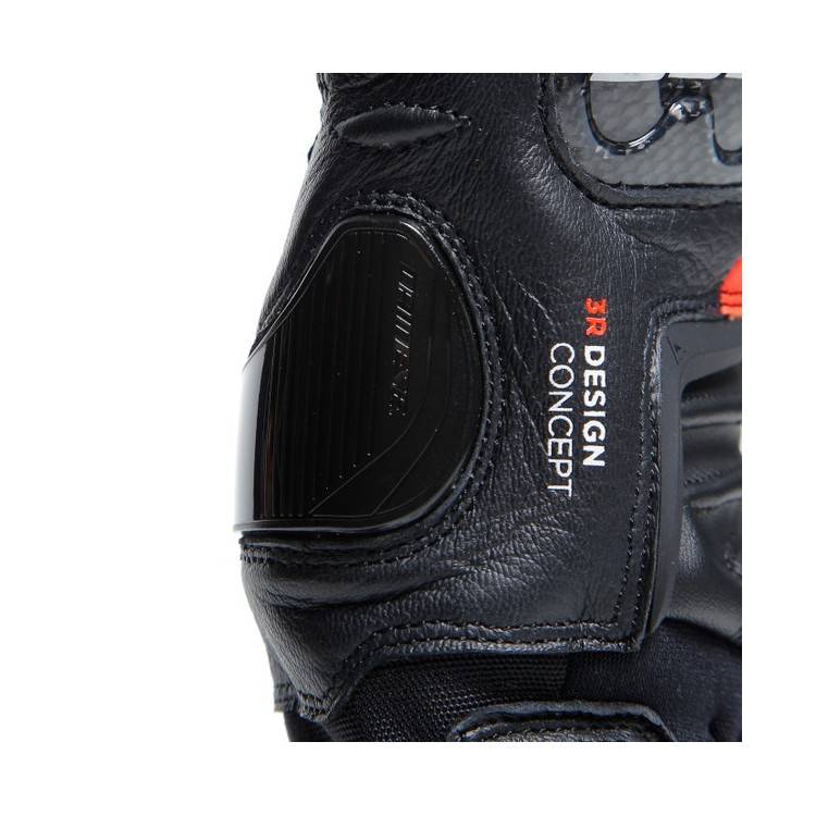 CARBON 4 SHORT LEATHER GLOVES BLACK FLUO-RED | DAINESE