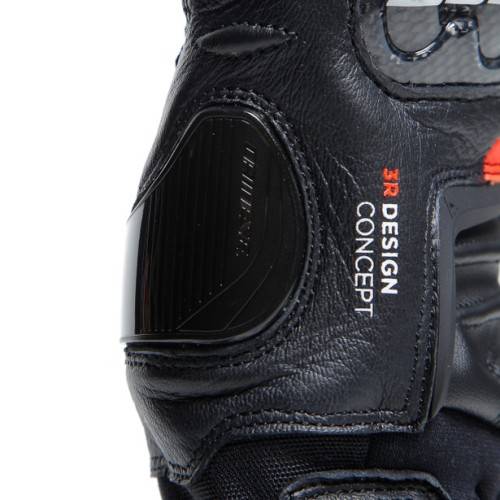CARBON 4 SHORT LEATHER GLOVES BLACK FLUO-RED | DAINESE