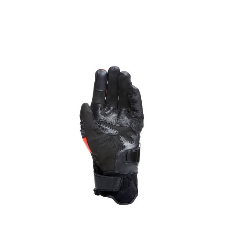 CARBON 4 SHORT LEATHER GLOVES BLACK FLUO-RED | DAINESE