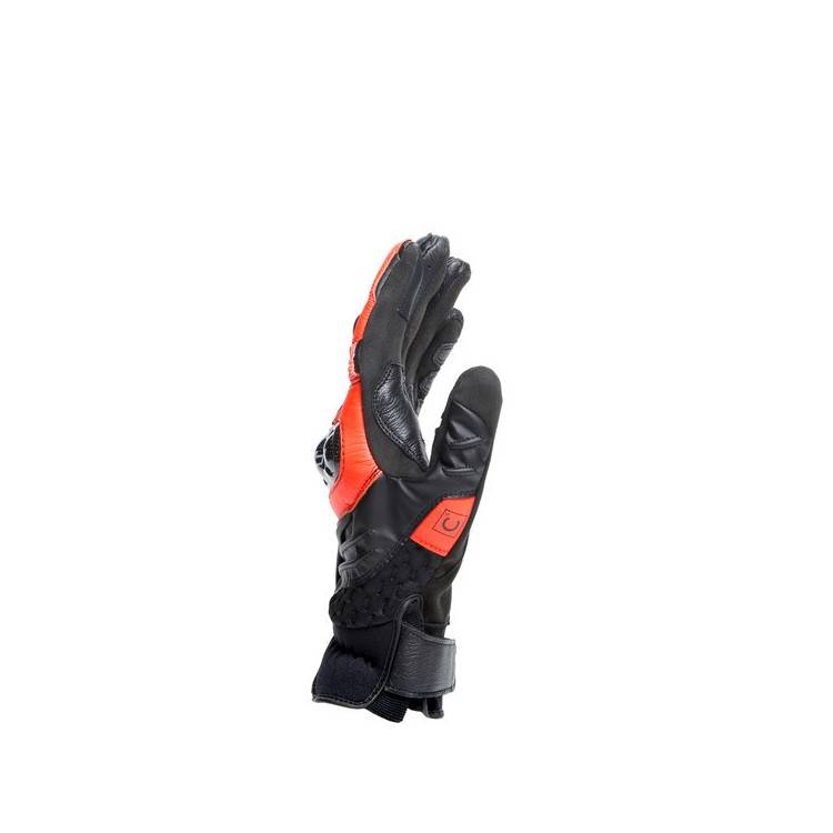 CARBON 4 SHORT LEATHER GLOVES BLACK FLUO-RED | DAINESE