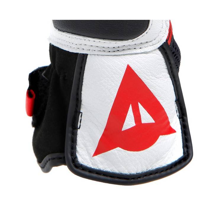 MIG 3 UNISEX LEATHER GLOVES BLACK WHITE LAVA-RED | DAINESE
