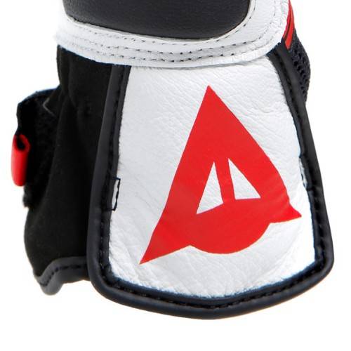 MIG 3 UNISEX LEATHER GLOVES BLACK WHITE LAVA-RED | DAINESE