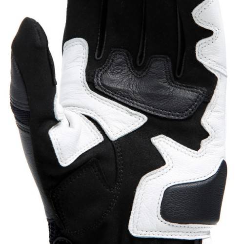 MIG 3 UNISEX LEATHER GLOVES BLACK WHITE LAVA-RED | DAINESE