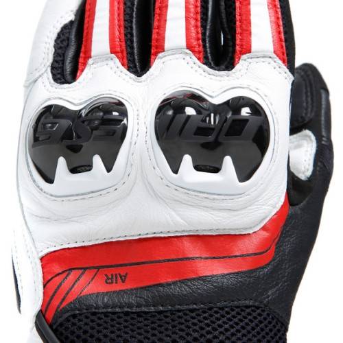 MIG 3 UNISEX LEATHER GLOVES BLACK WHITE LAVA-RED | DAINESE