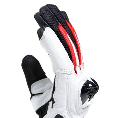 MIG 3 UNISEX LEATHER GLOVES BLACK WHITE LAVA-RED | DAINESE