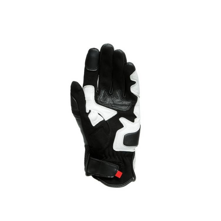MIG 3 UNISEX LEATHER GLOVES BLACK WHITE LAVA-RED | DAINESE
