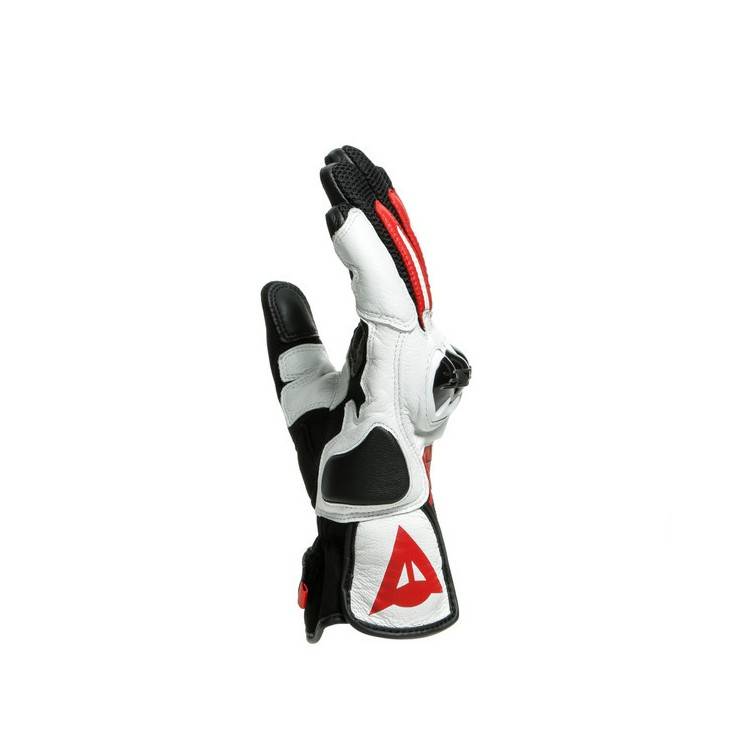 MIG 3 UNISEX LEATHER GLOVES BLACK WHITE LAVA-RED | DAINESE