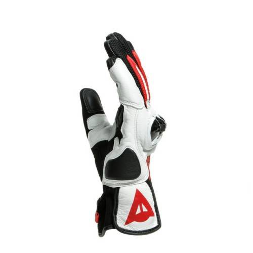MIG 3 UNISEX LEATHER GLOVES BLACK WHITE LAVA-RED | DAINESE