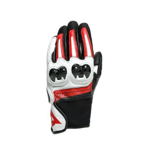 MIG 3 UNISEX LEATHER GLOVES BLACK WHITE LAVA-RED | DAINESE
