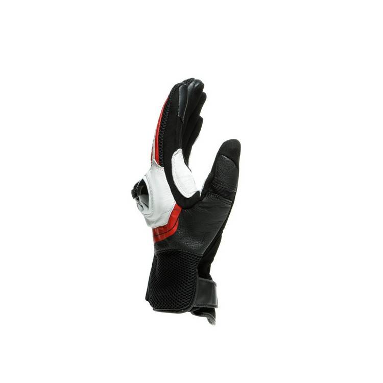 MIG 3 UNISEX LEATHER GLOVES BLACK WHITE LAVA-RED | DAINESE