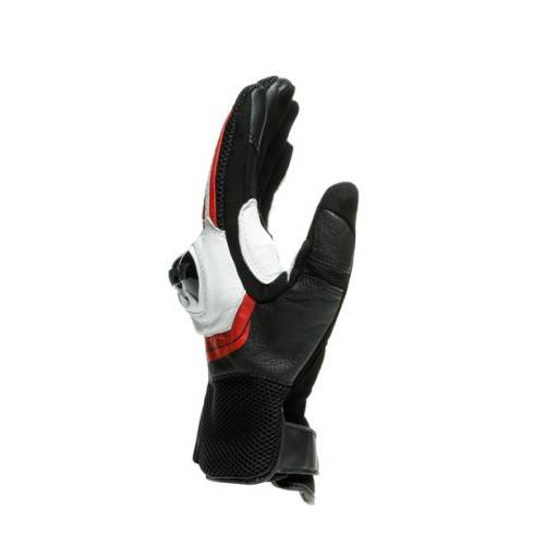 MIG 3 UNISEX LEATHER GLOVES BLACK WHITE LAVA-RED | DAINESE