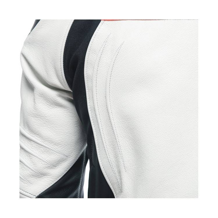 RACING 4 LEATHER JACKET WHITE BLACK | DAINESE