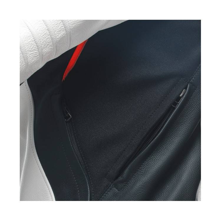 RACING 4 LEATHER JACKET WHITE BLACK | DAINESE