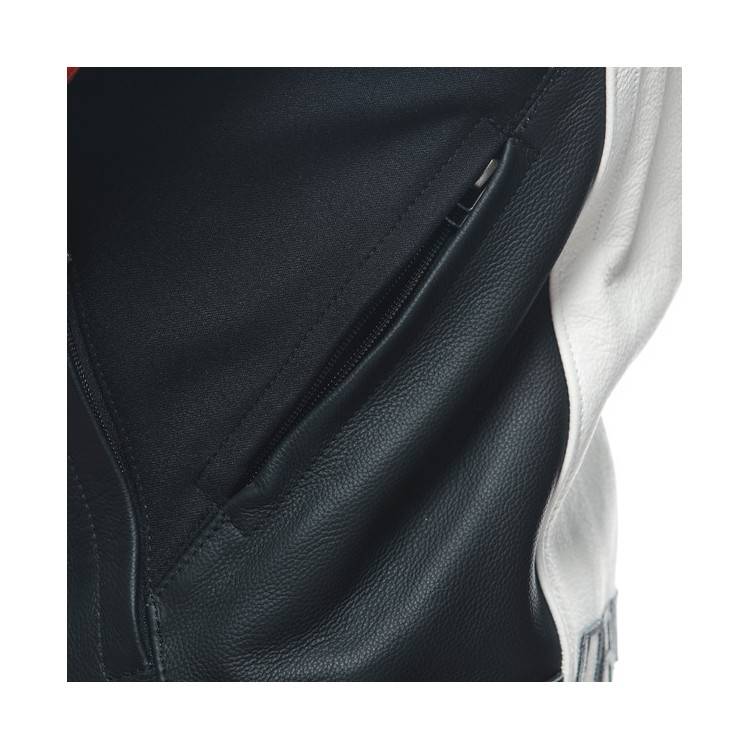 RACING 4 LEATHER JACKET WHITE BLACK | DAINESE