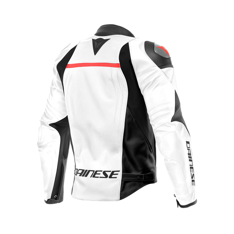 RACING 4 LEATHER JACKET WHITE BLACK | DAINESE