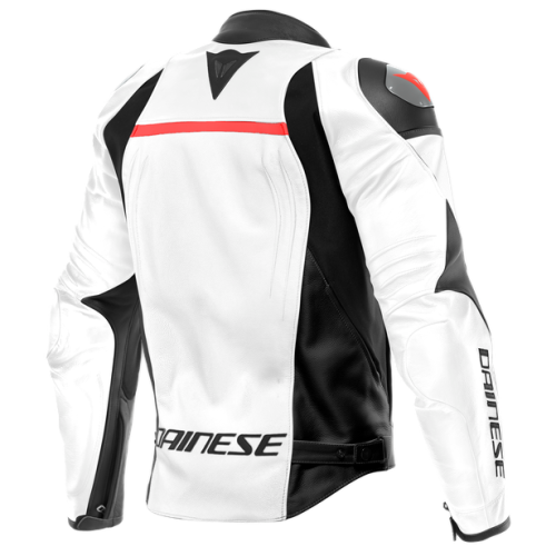 RACING 4 LEATHER JACKET WHITE BLACK | DAINESE