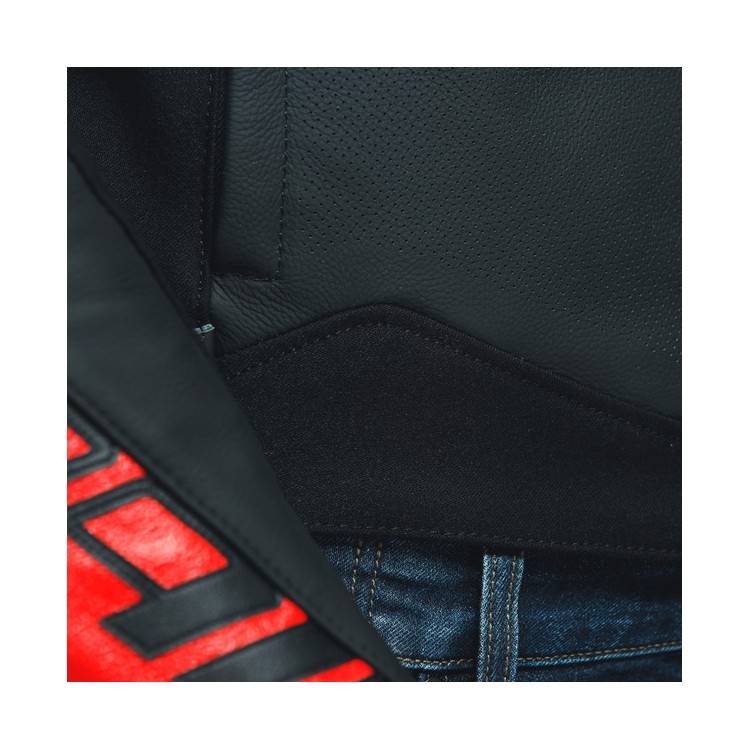 SPORTIVA LEATHER JACKET PERF. BLACK-MATT LAVA-RED WHITE | DAINESE