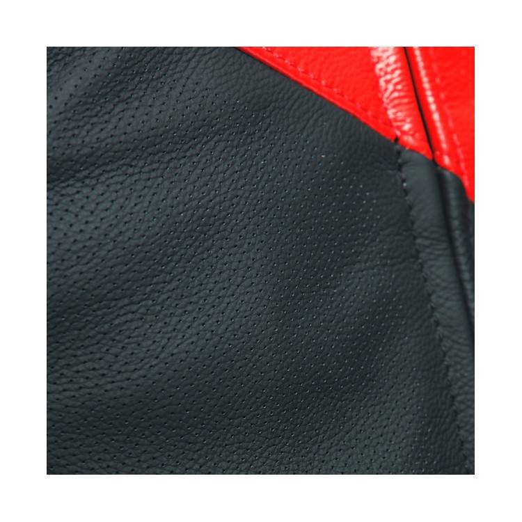 SPORTIVA LEATHER JACKET PERF. BLACK-MATT LAVA-RED WHITE | DAINESE