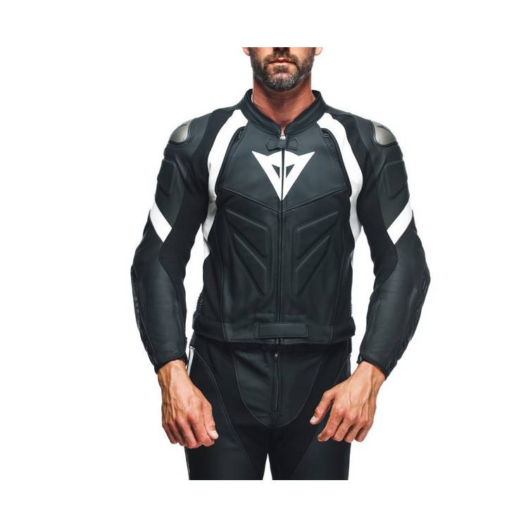 AVRO 4 LEATHER 2PCS SUIT BLACK-MATT BLACK-MATT WHITE | DAINESE