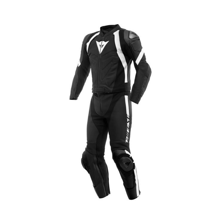 AVRO 4 LEATHER 2PCS SUIT BLACK-MATT BLACK-MATT WHITE | DAINESE