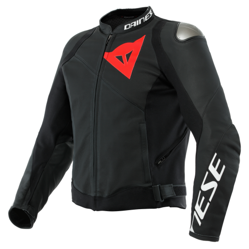 SPORTIVA LEATHER JACKET PERF. BLACK-MATT BLACK-MATT BLACK-MATT | DAINESE