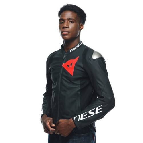 SPORTIVA LEATHER JACKET PERF. BLACK-MATT BLACK-MATT BLACK-MATT | DAINESE