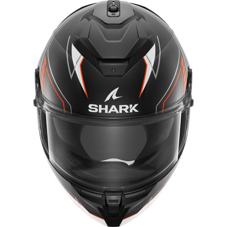 CASCO SPARTAN GT PRO TORYAN MAT BLACK ORANGE SILVER | SHARK