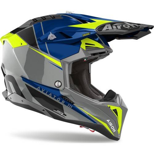 CASCO AVIATOR 3 PUSH BLU LUCIDO | AIROH