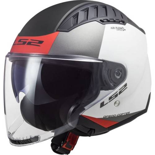 CASCO JET LS2 OF600 COPTER II URBANE M.WHITE RED-06  | LS2